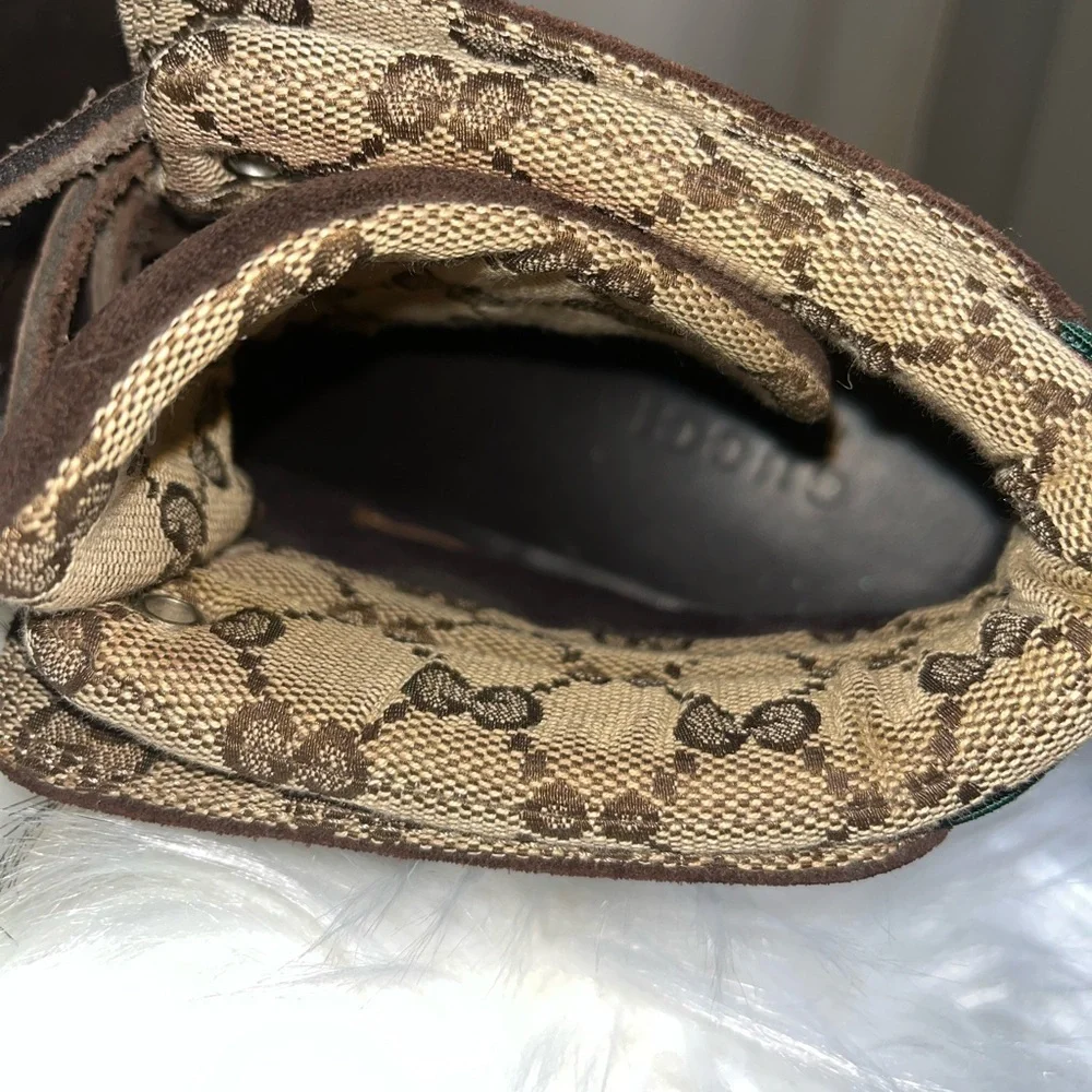 Gucci Softy Tek GG Monogram Fold Down Ankle High-Top Sneaker Boots